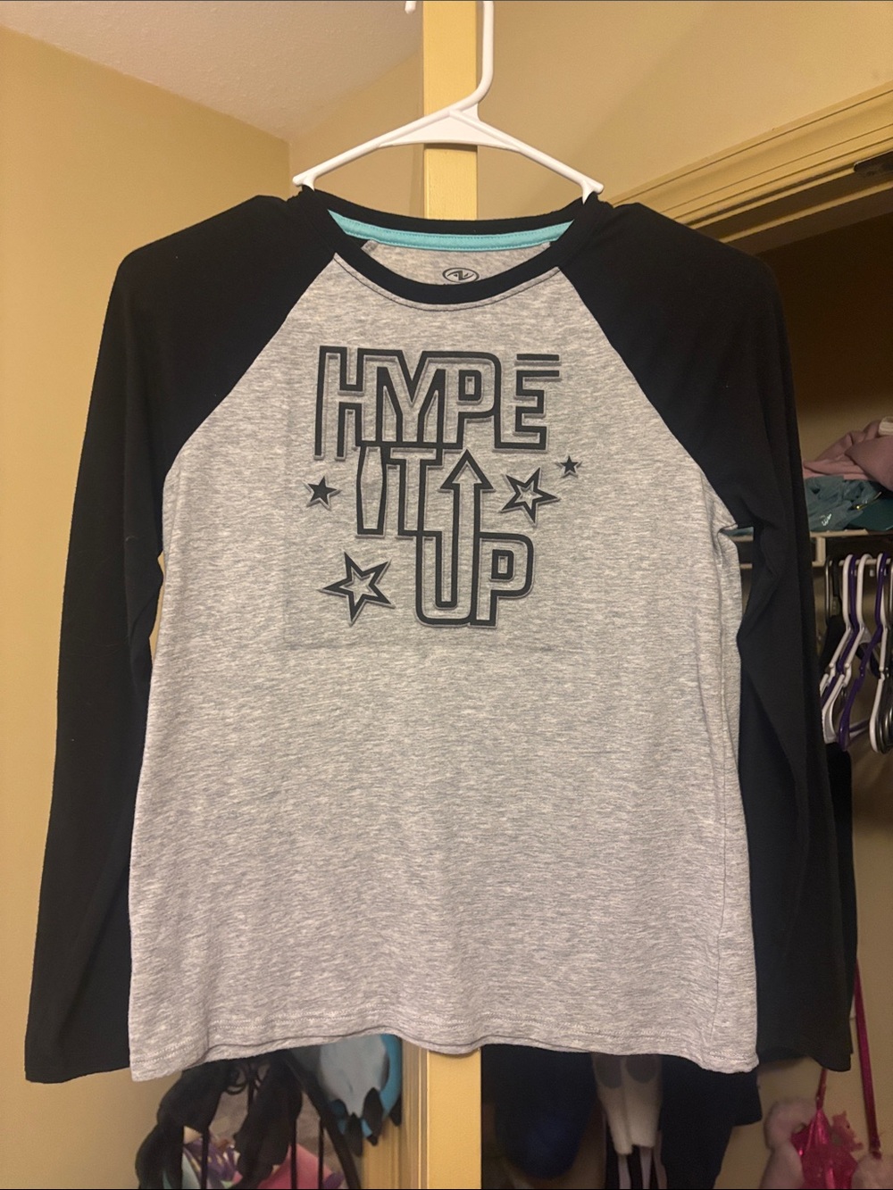 Athletic Works Grey and Black 'Hype It Up' Raglan Long Sleeve Shirt